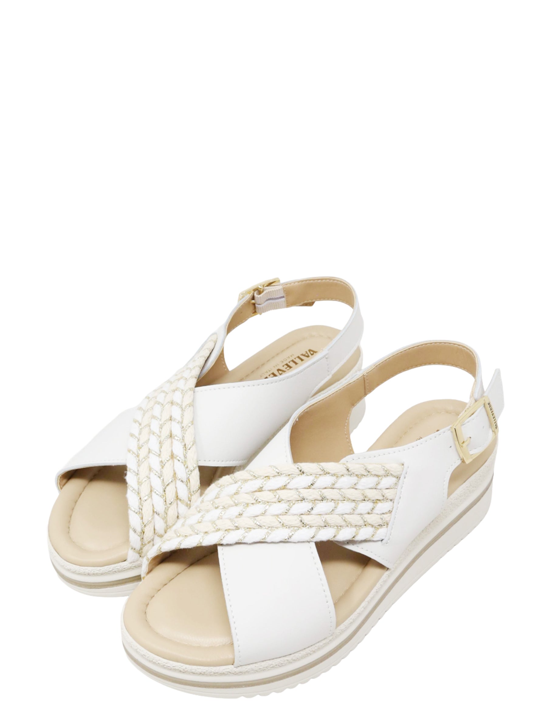Sandali zeppa Bianco Valleverde
