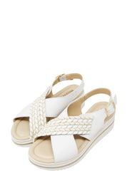 Sandali zeppa Bianco Valleverde