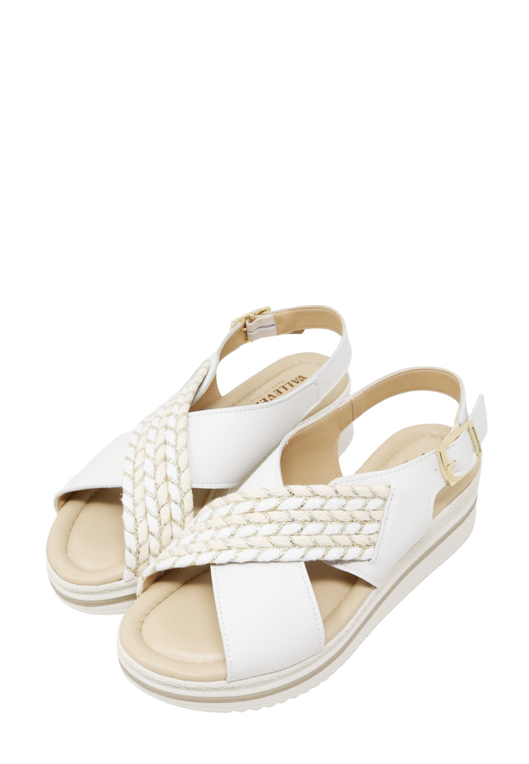 Sandali zeppa Bianco Valleverde