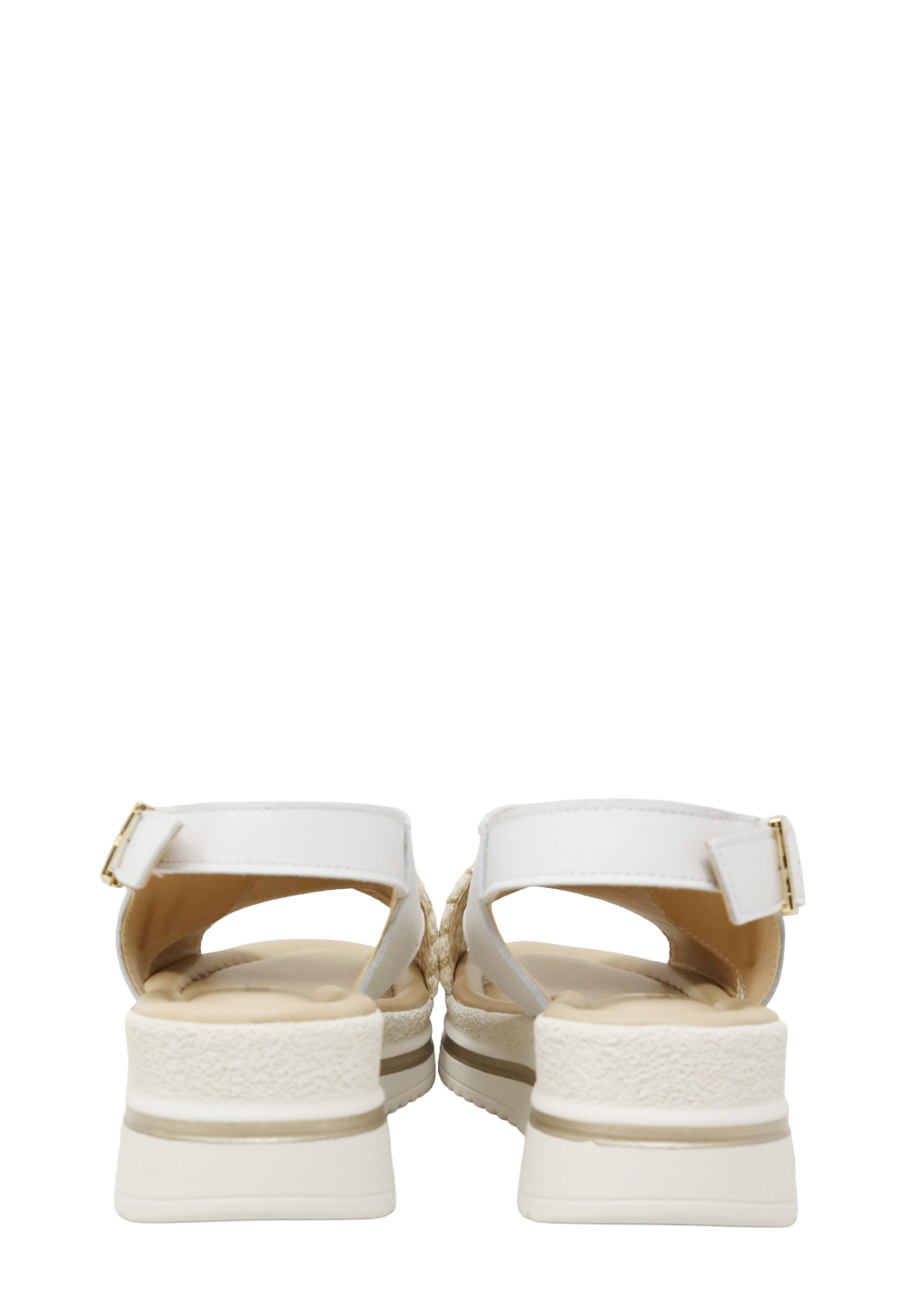 Sandali zeppa Bianco Valleverde