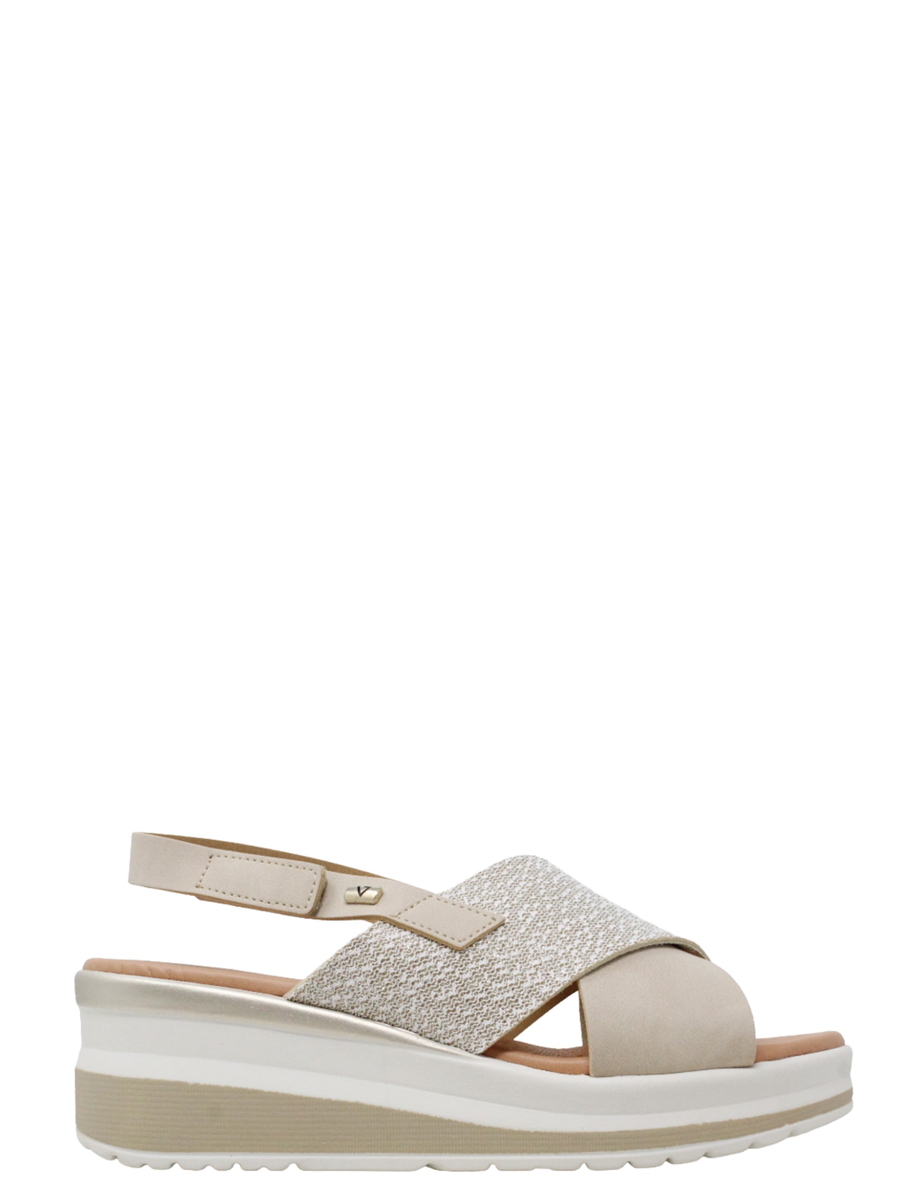Sandali zeppa Beige Valleverde