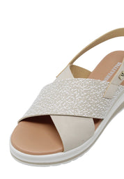 Sandali zeppa Beige Valleverde