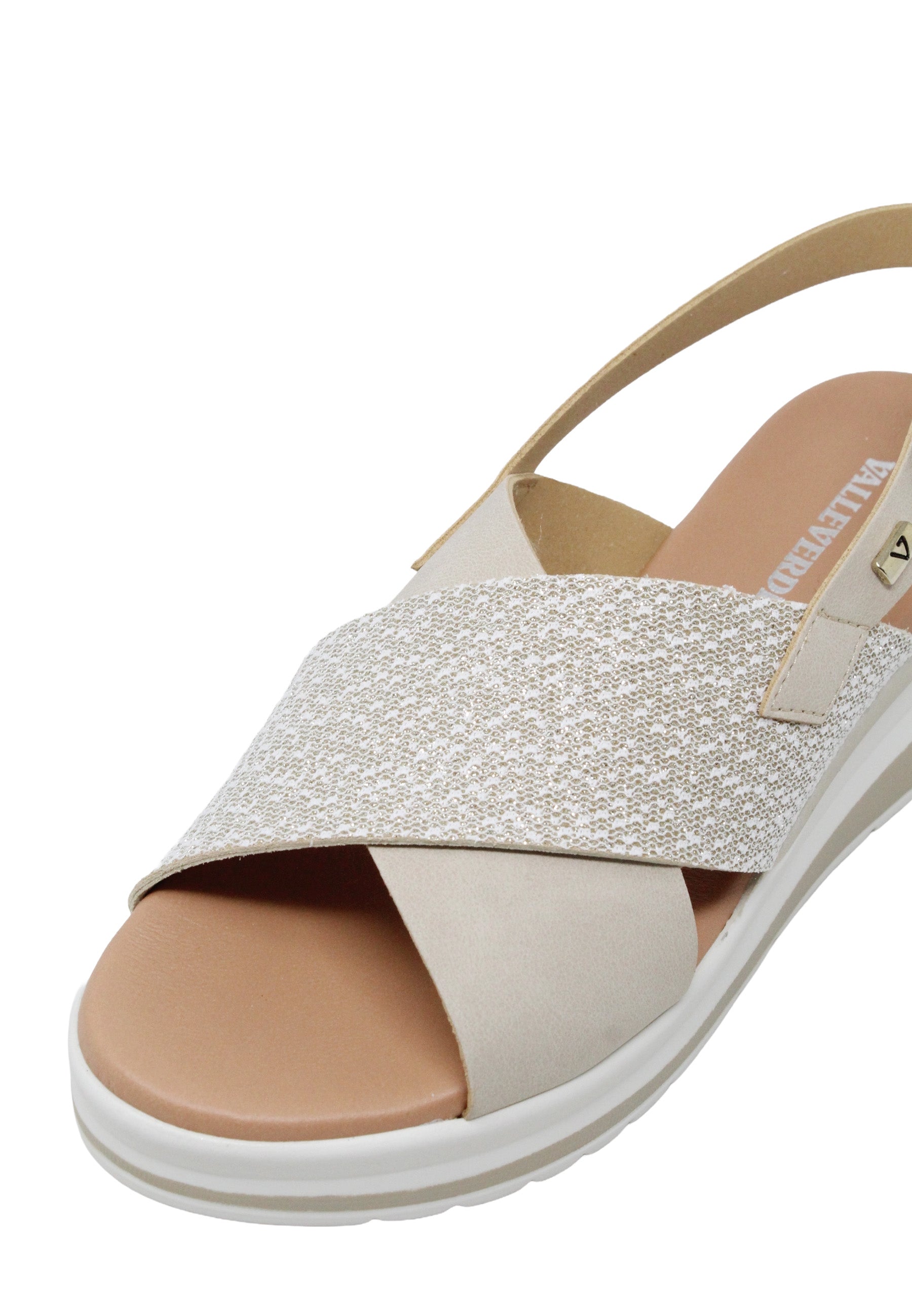 Sandali zeppa Beige Valleverde