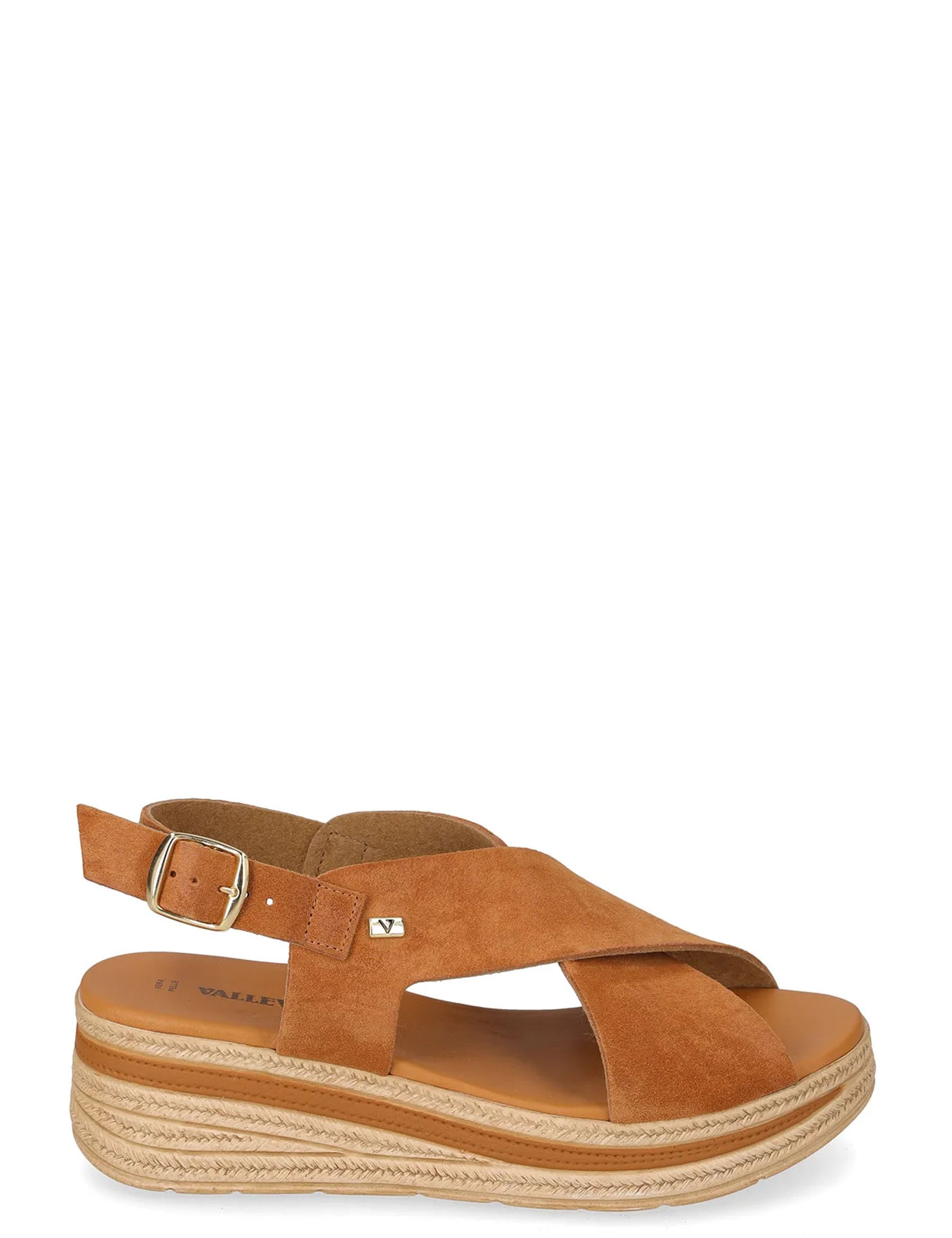 Sandali zeppa Marrone Chiaro Valleverde