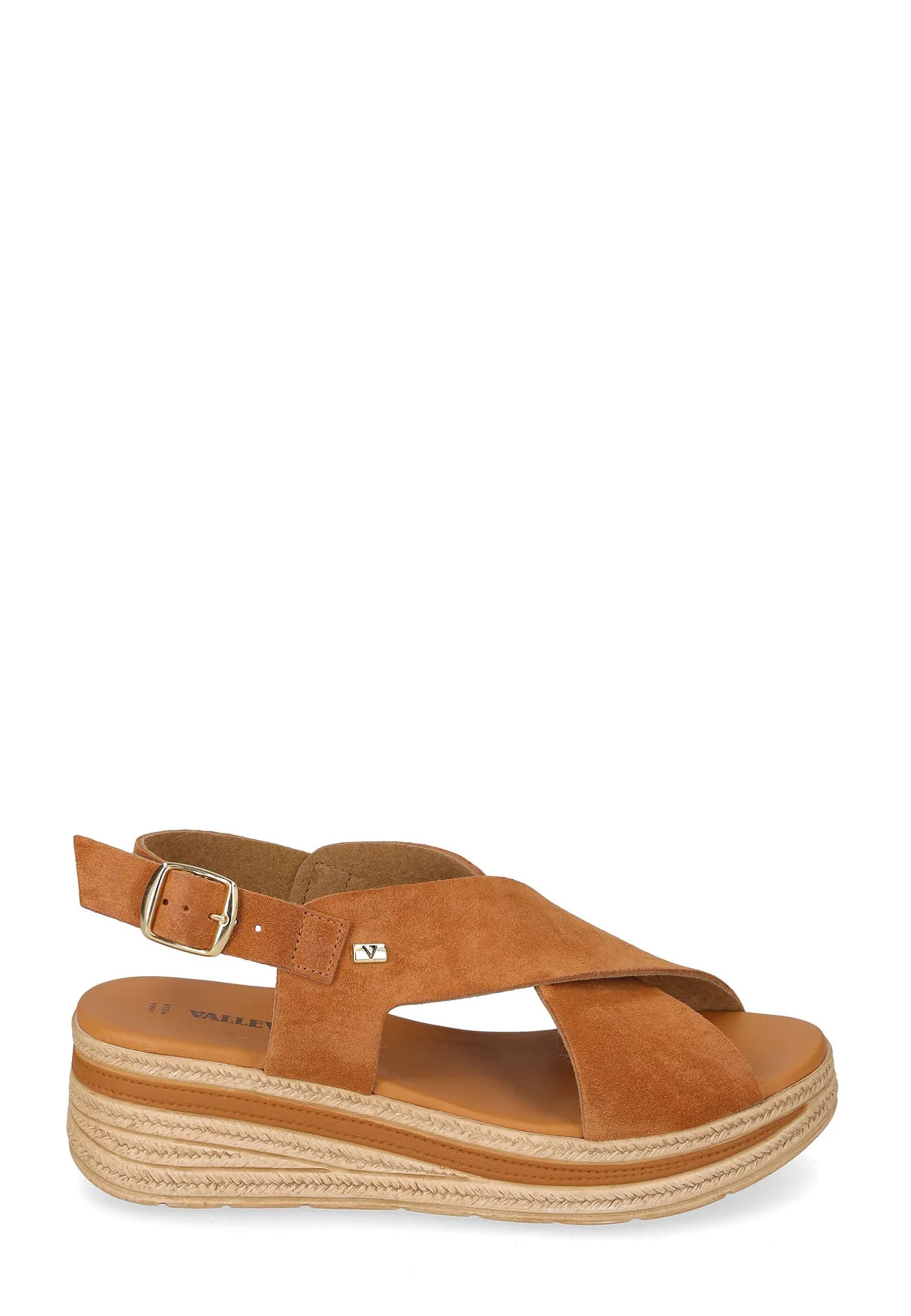 Sandali zeppa Marrone Chiaro Valleverde