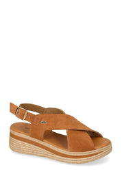 Sandali zeppa Marrone Chiaro Valleverde