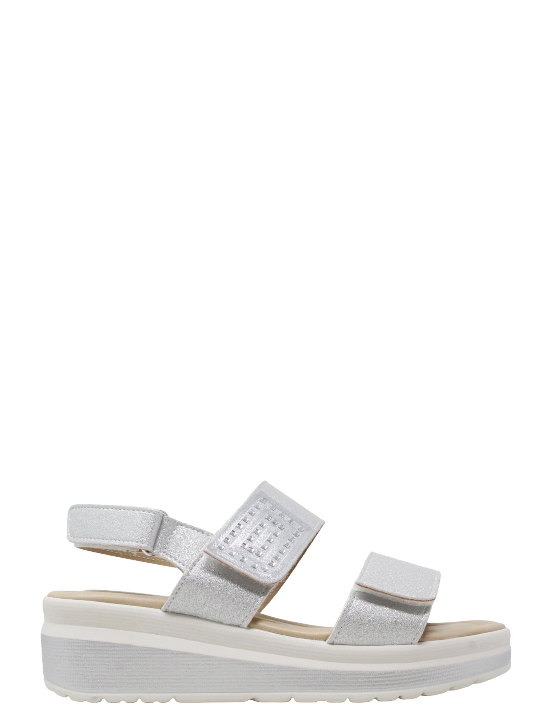 Sandali zeppa Argento Valleverde