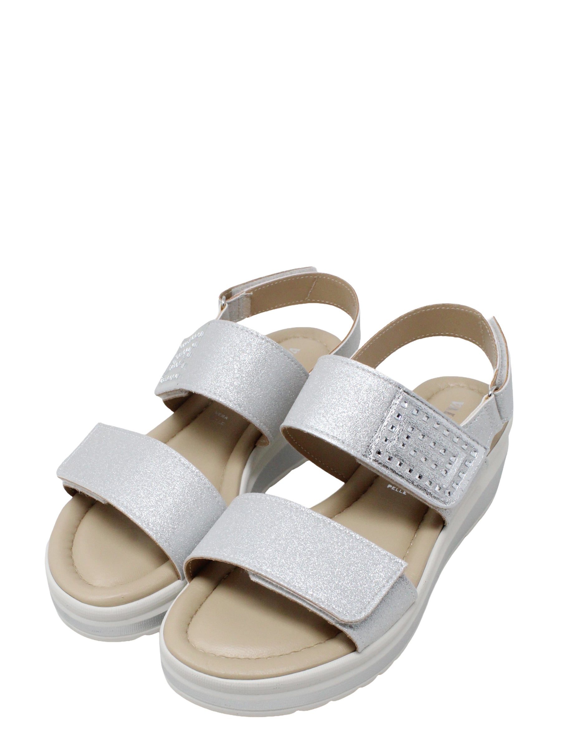 Sandali zeppa Argento Valleverde