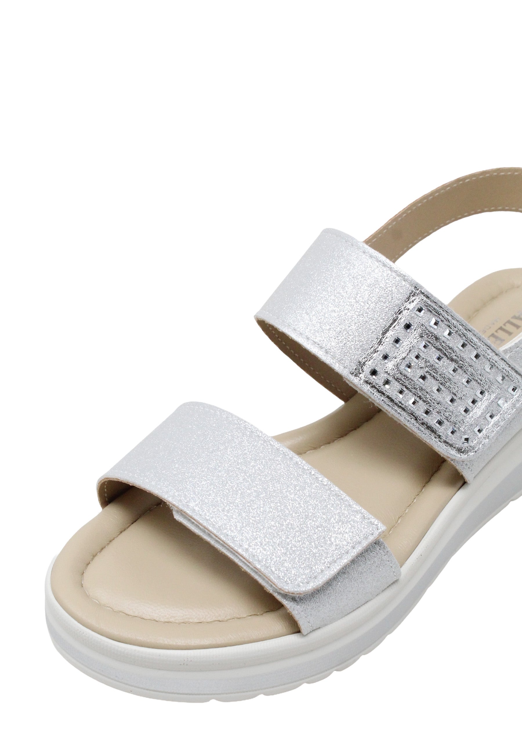 Sandali zeppa Argento Valleverde