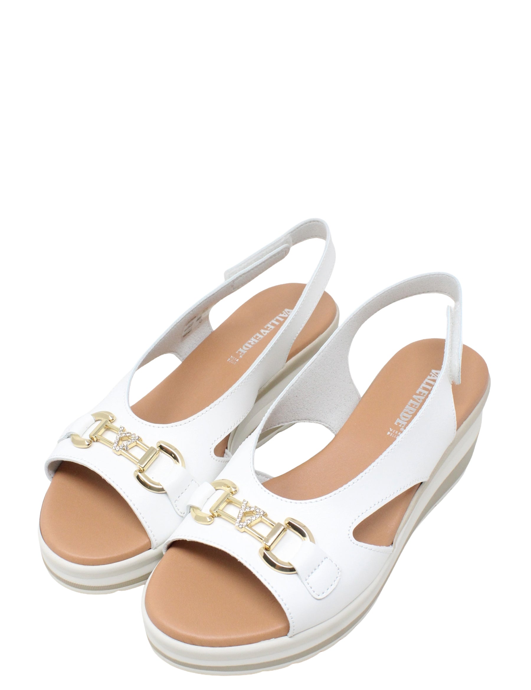 Sandali zeppa Bianco Valleverde