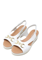Sandali zeppa Bianco Valleverde