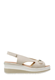 Sandali zeppa Beige Valleverde