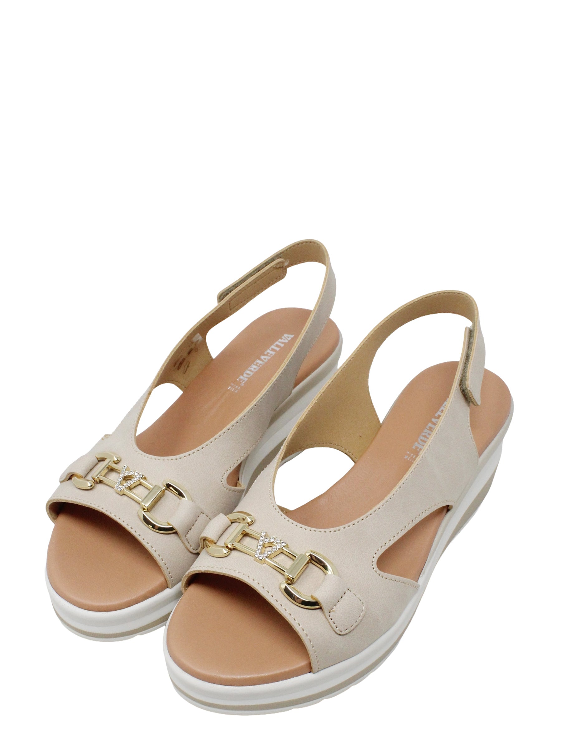 Sandali zeppa Beige Valleverde