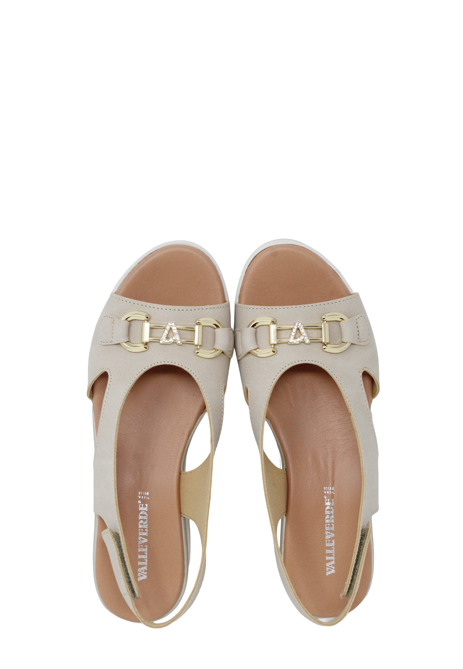 Sandali zeppa Beige Valleverde