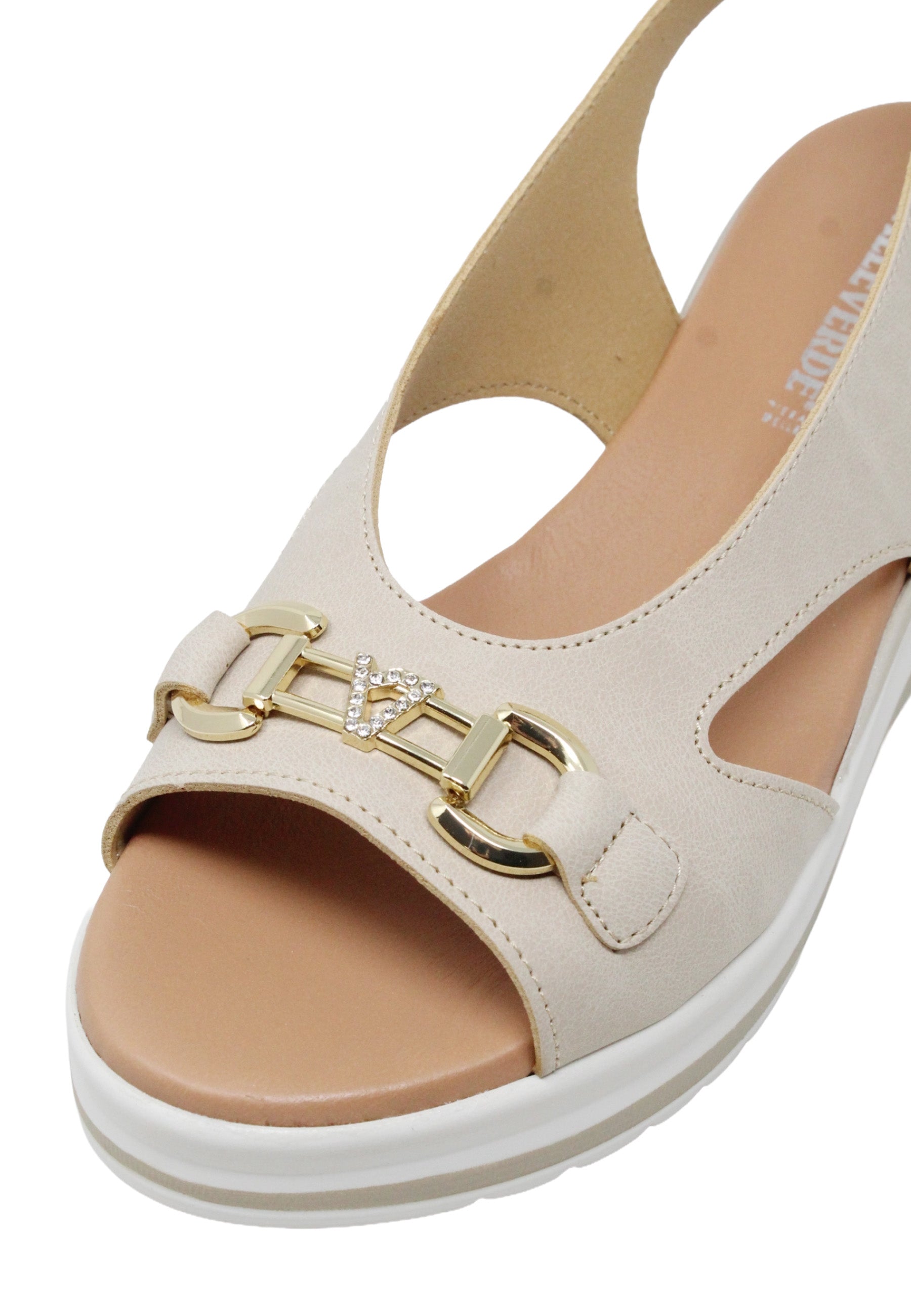 Sandali zeppa Beige Valleverde