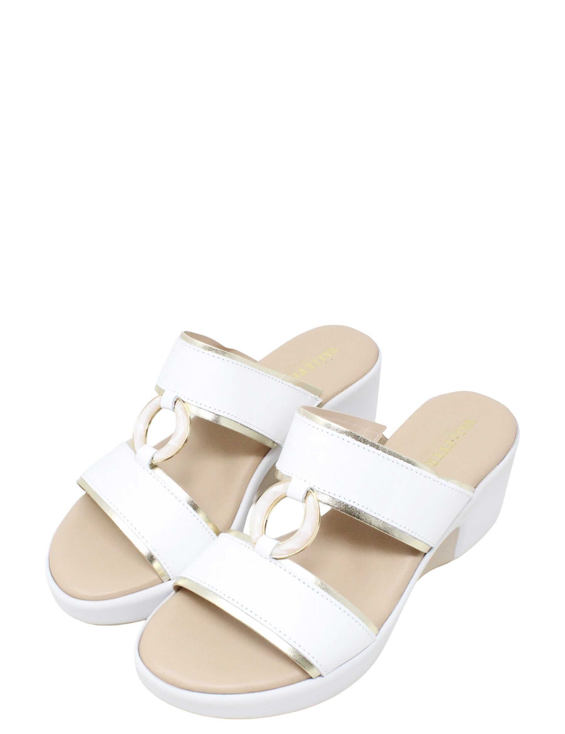 Sandali zeppa Bianco Valleverde