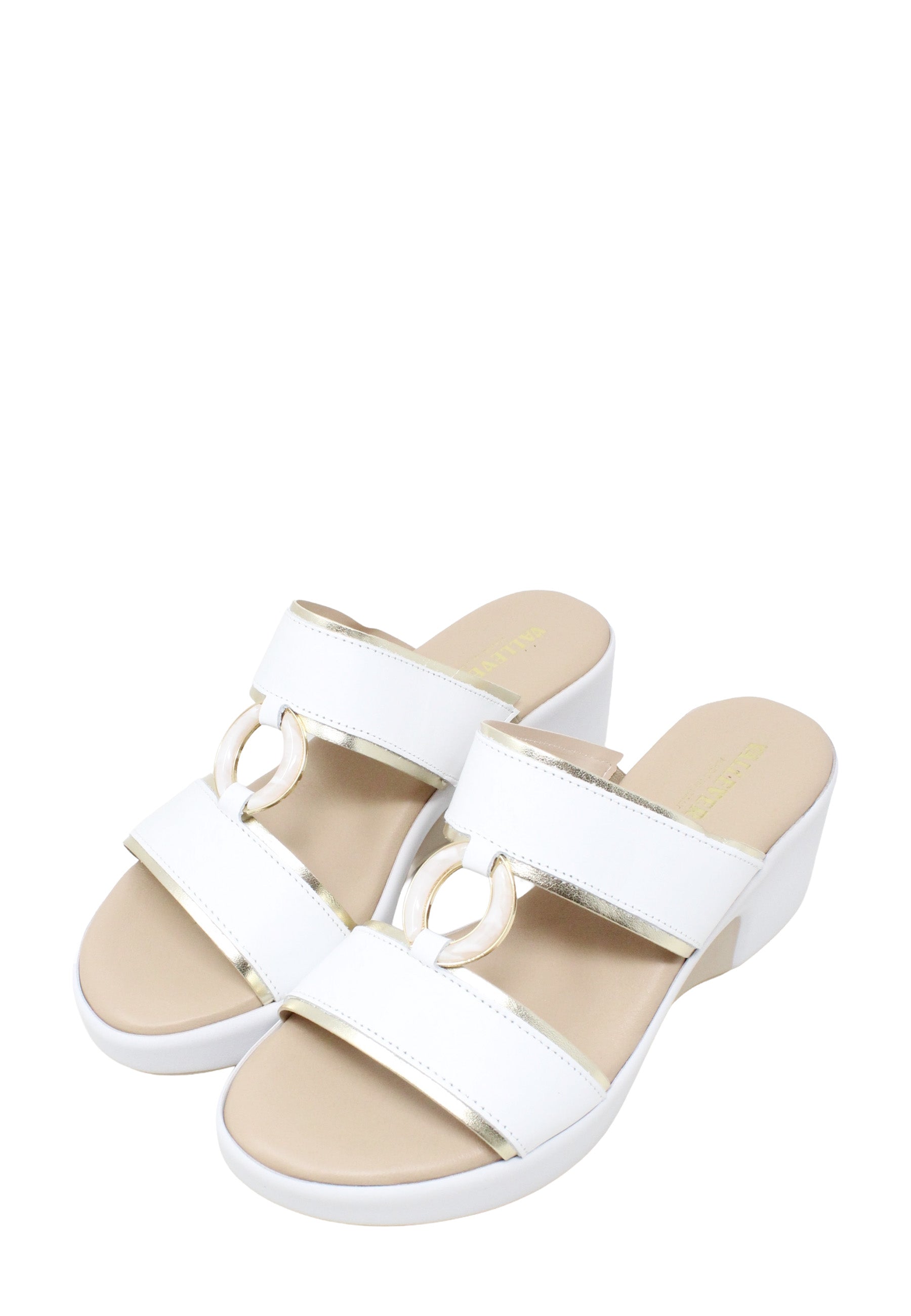 Sandali zeppa Bianco Valleverde