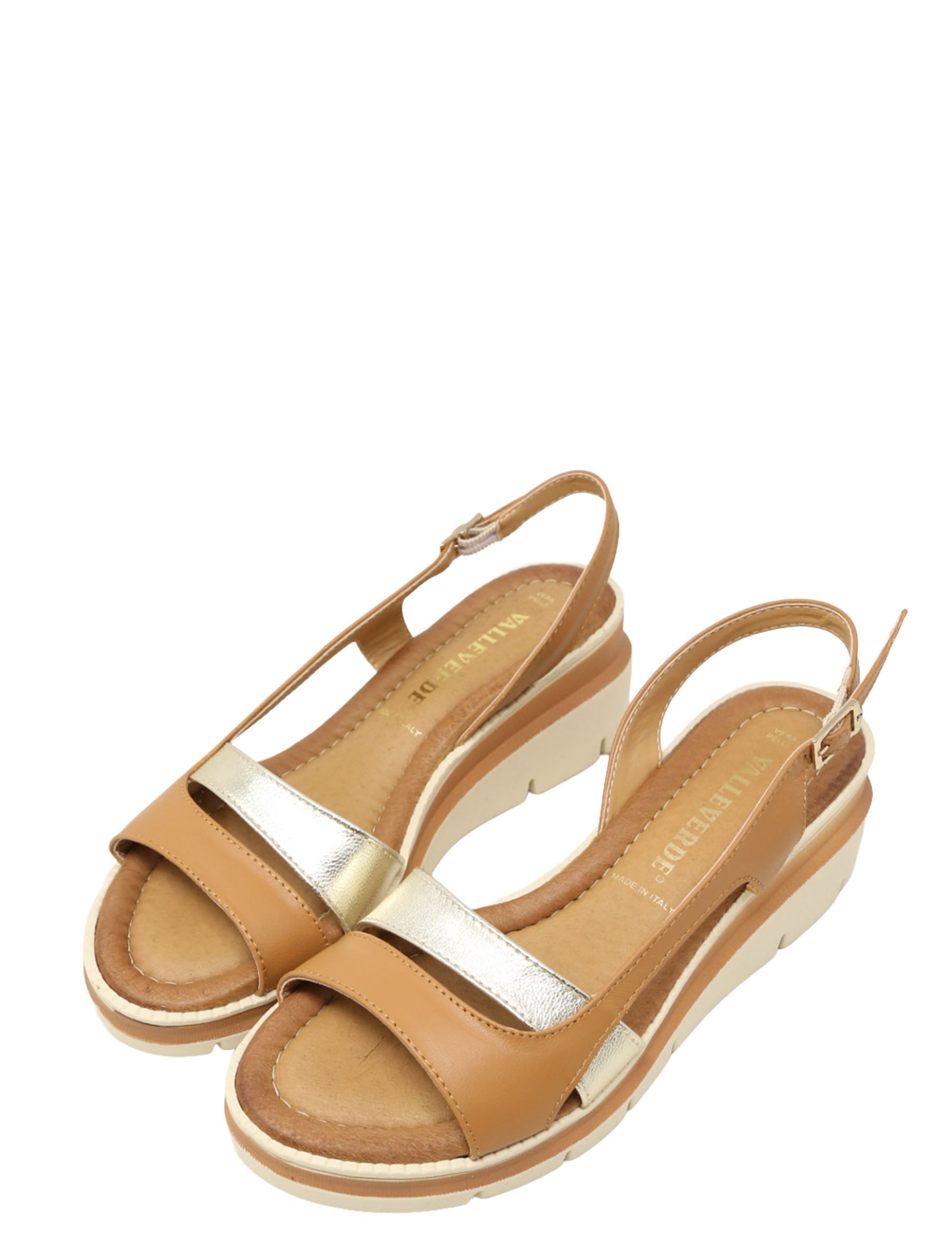 Sandali zeppa Marrone Valleverde