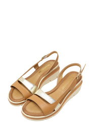 Sandali zeppa Marrone Valleverde