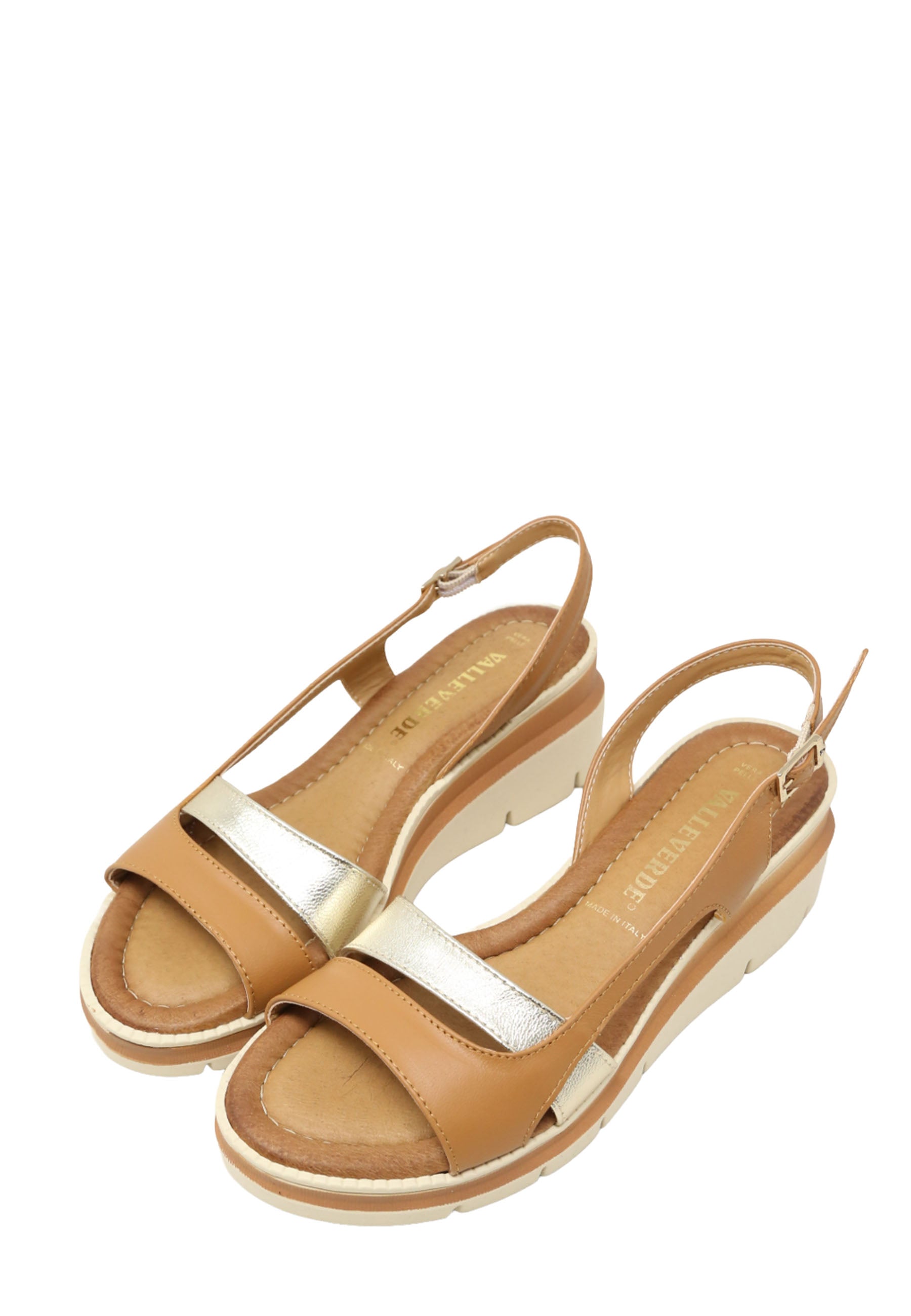 Sandali zeppa Marrone Valleverde