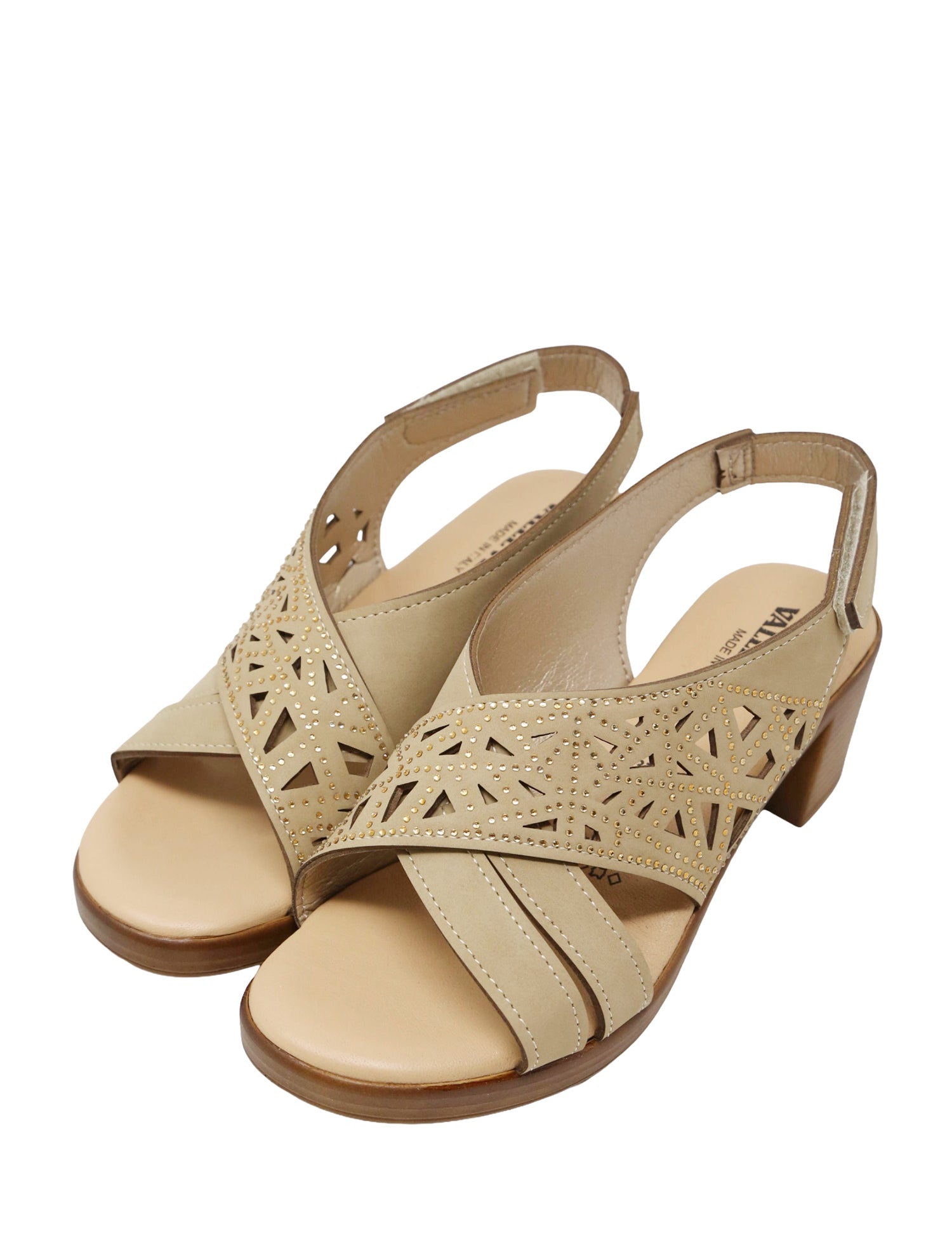 Sandali tacco Beige Valleverde