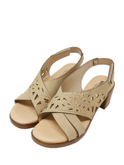 Sandali tacco Beige Valleverde
