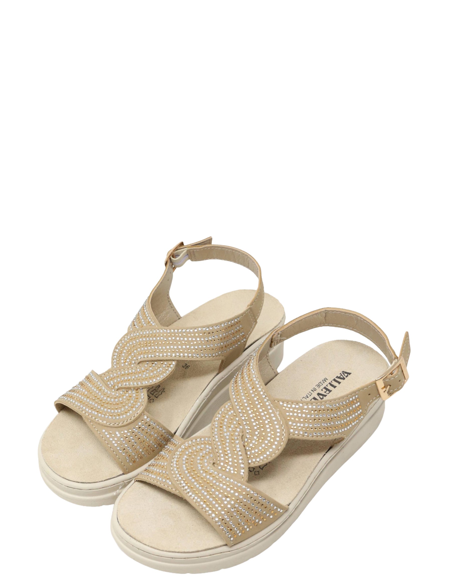 Sandali zeppa Beige Valleverde