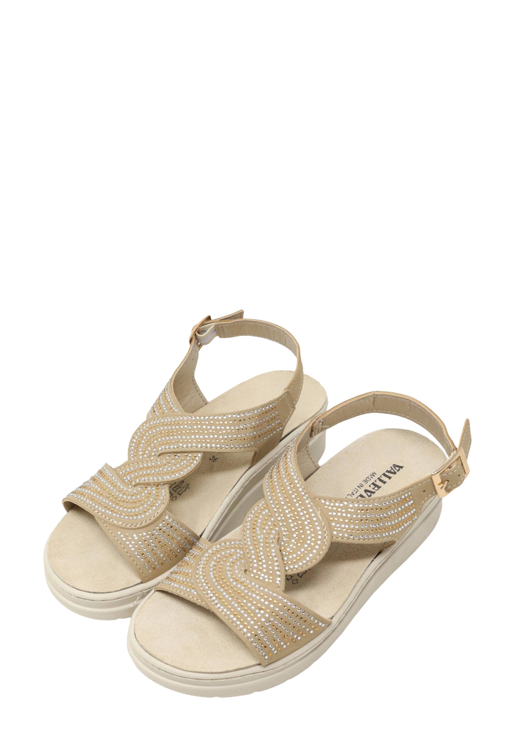 Sandali zeppa Beige Valleverde