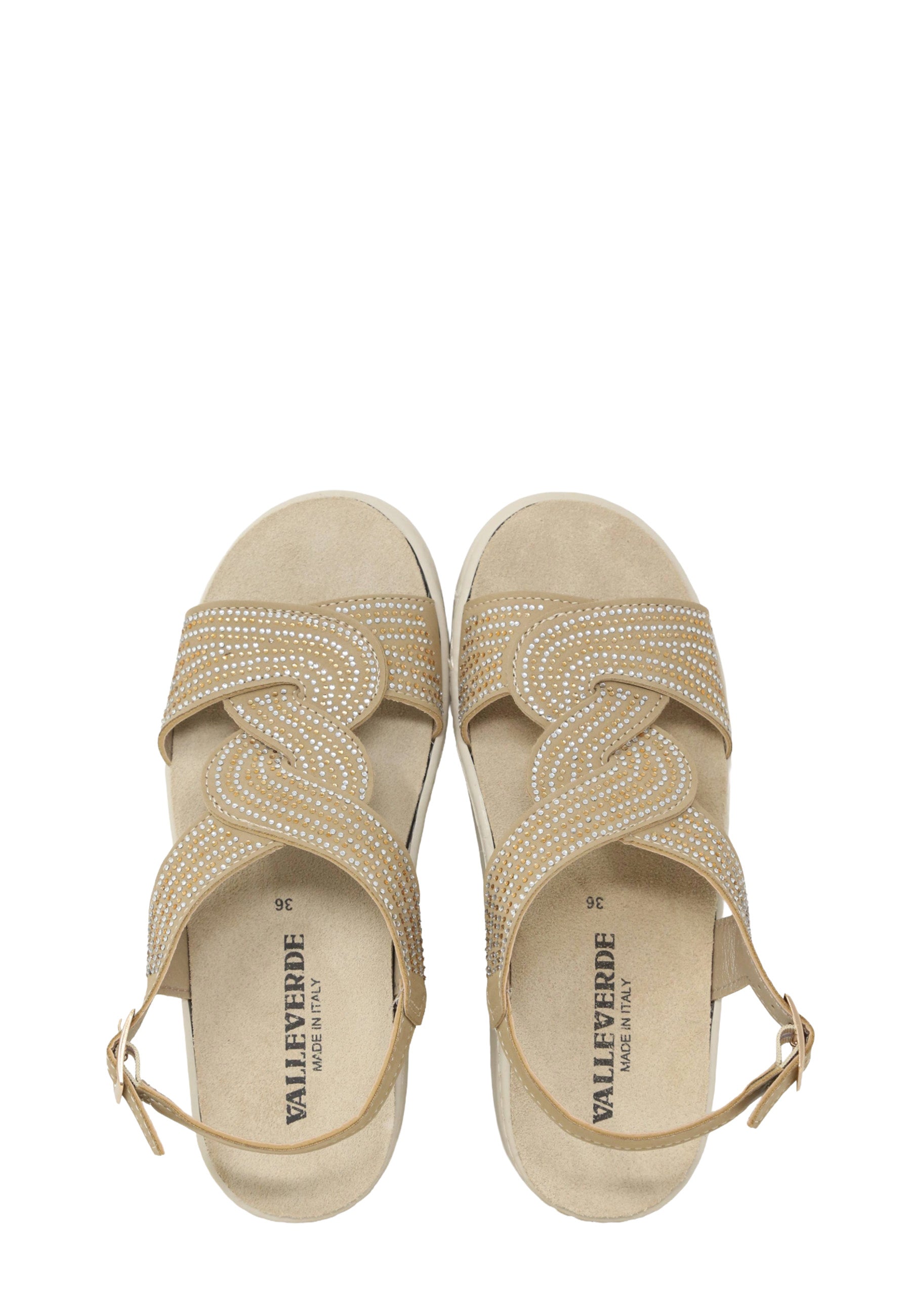 Sandali zeppa Beige Valleverde
