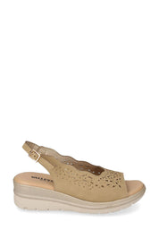Sandali zeppa Beige Valleverde