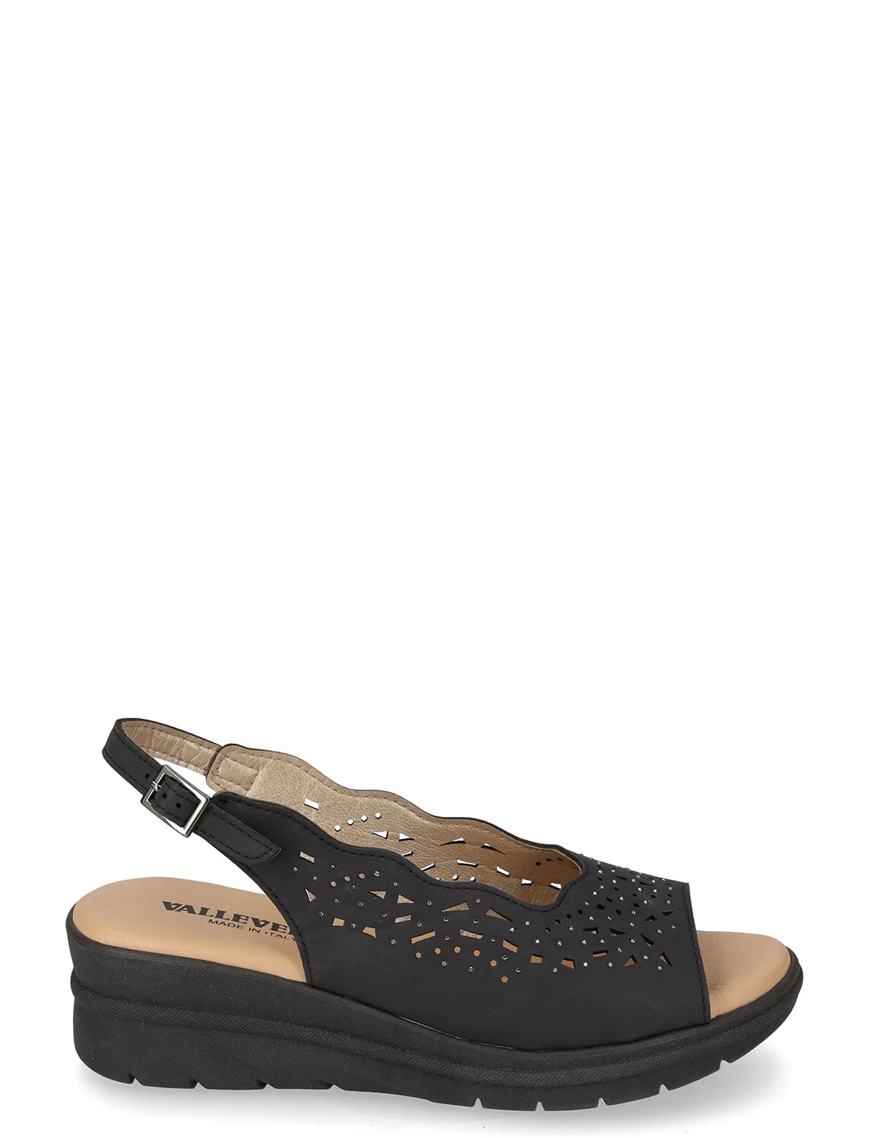 Sandali zeppa Nero Valleverde