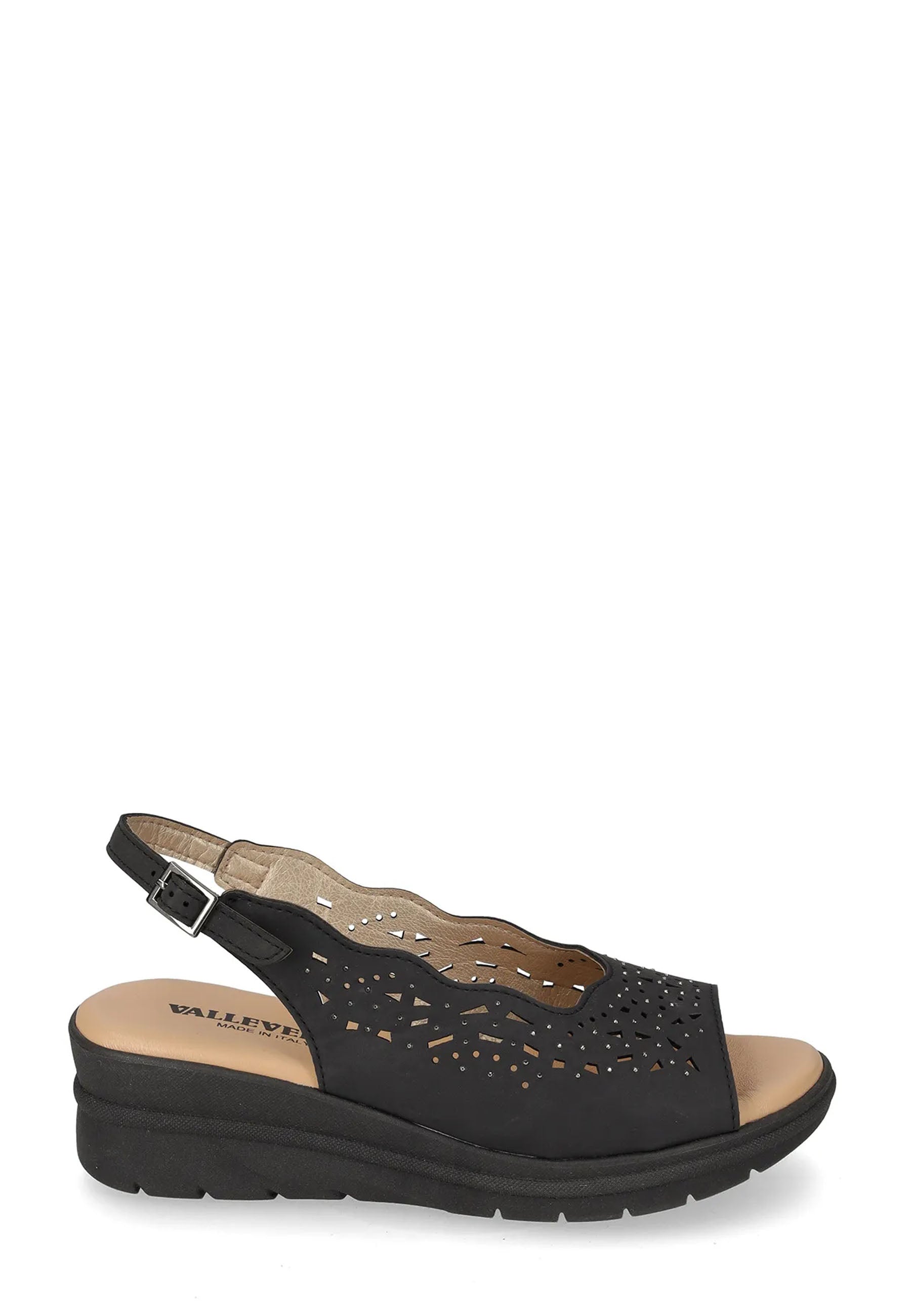 Sandali zeppa Nero Valleverde