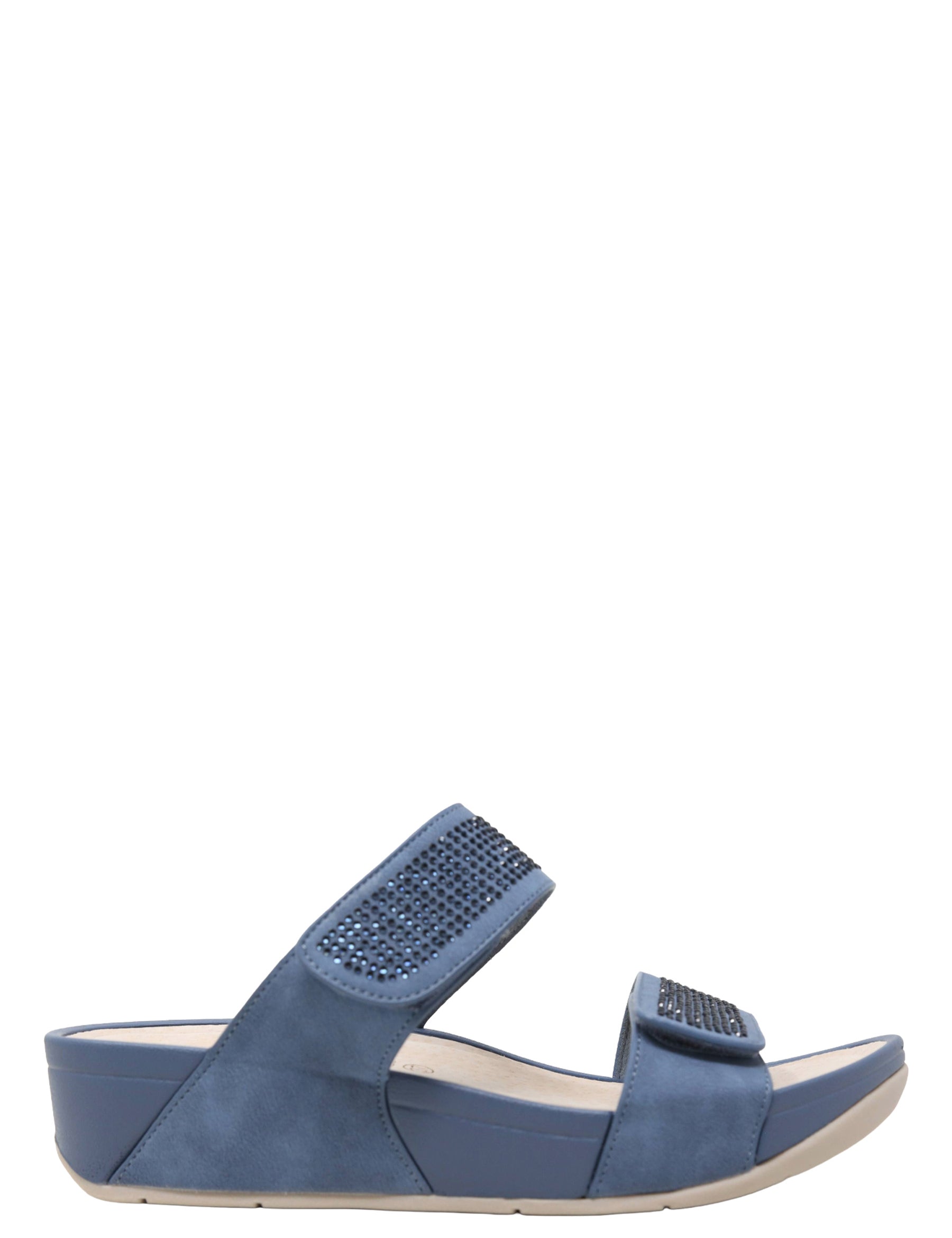 Sandali con strappi Blu Valleverde