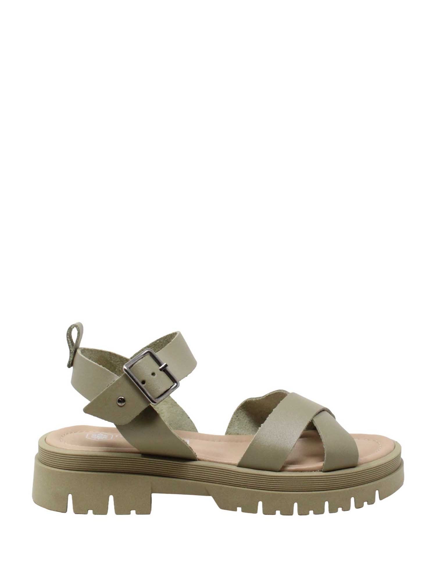 Sandali zeppa Verde Lumberjack