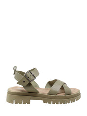 Sandali zeppa Verde Lumberjack