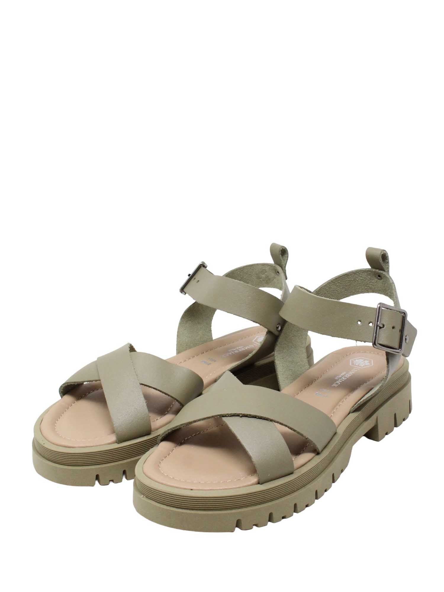 Sandali zeppa Verde Lumberjack