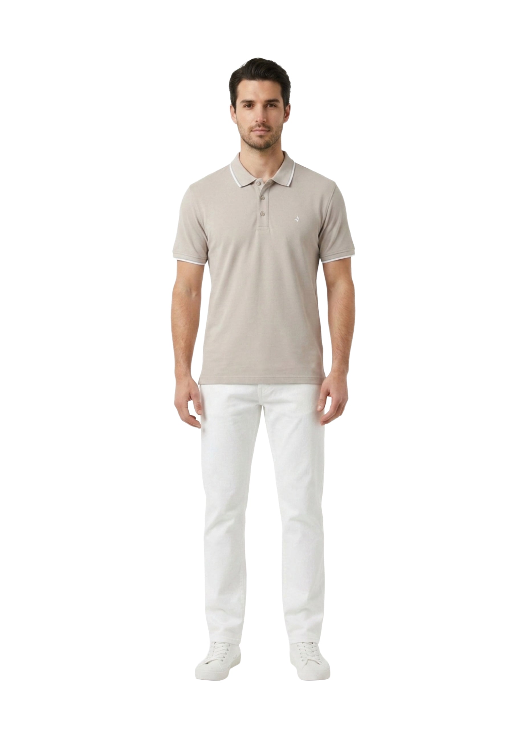 Polo Beige Bianco Navigare
