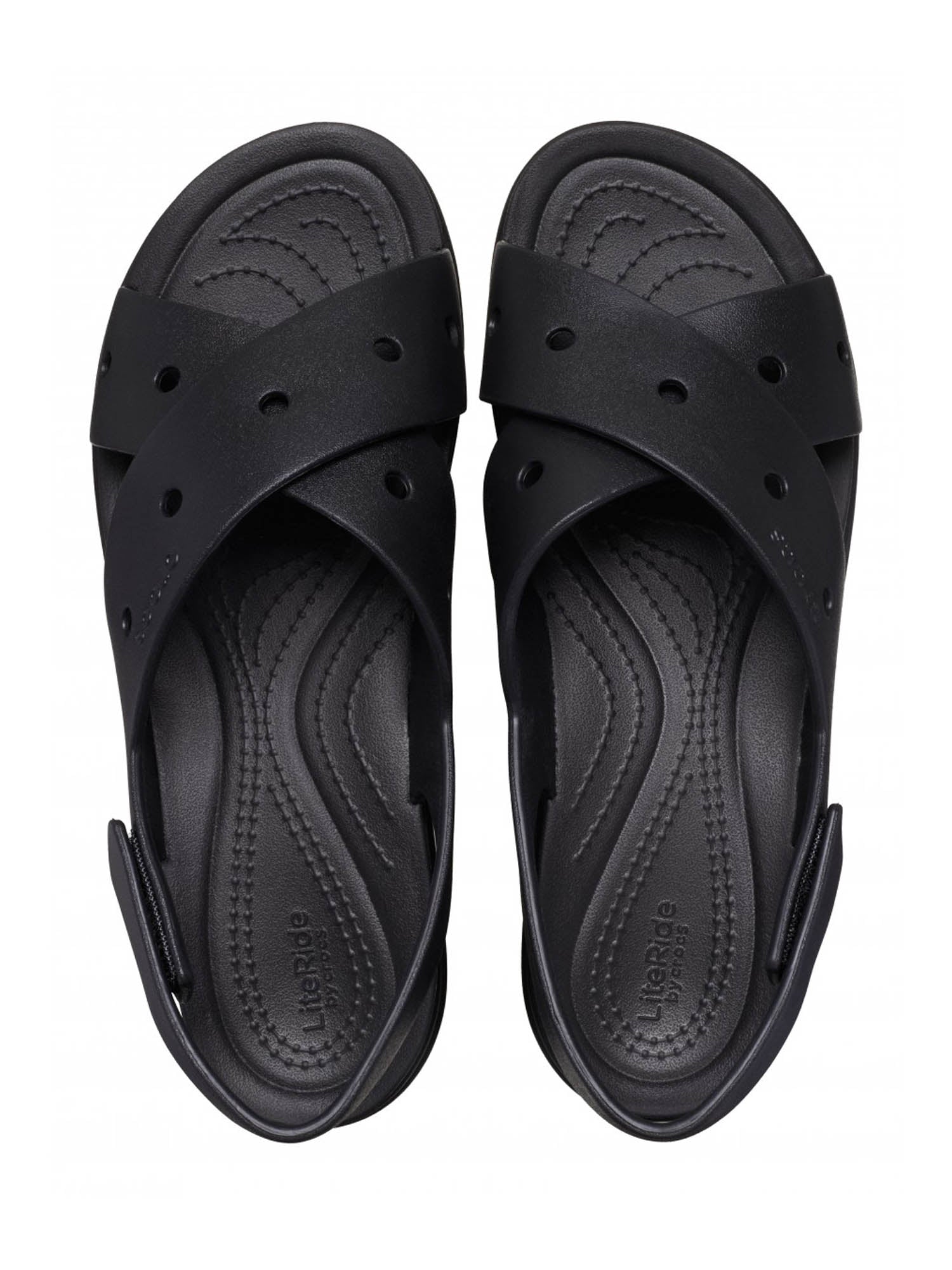 Sandali zeppa Nero Crocs