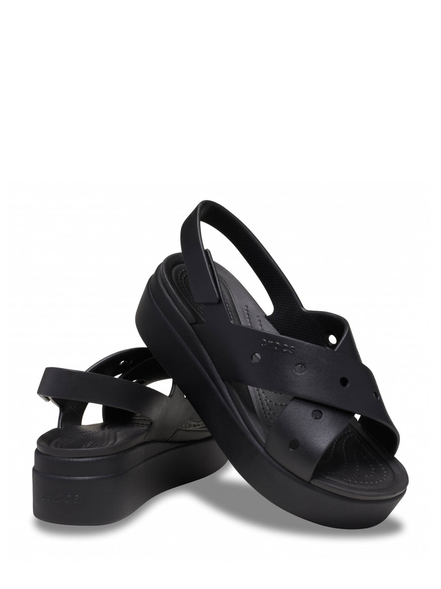 Sandali zeppa Nero Crocs