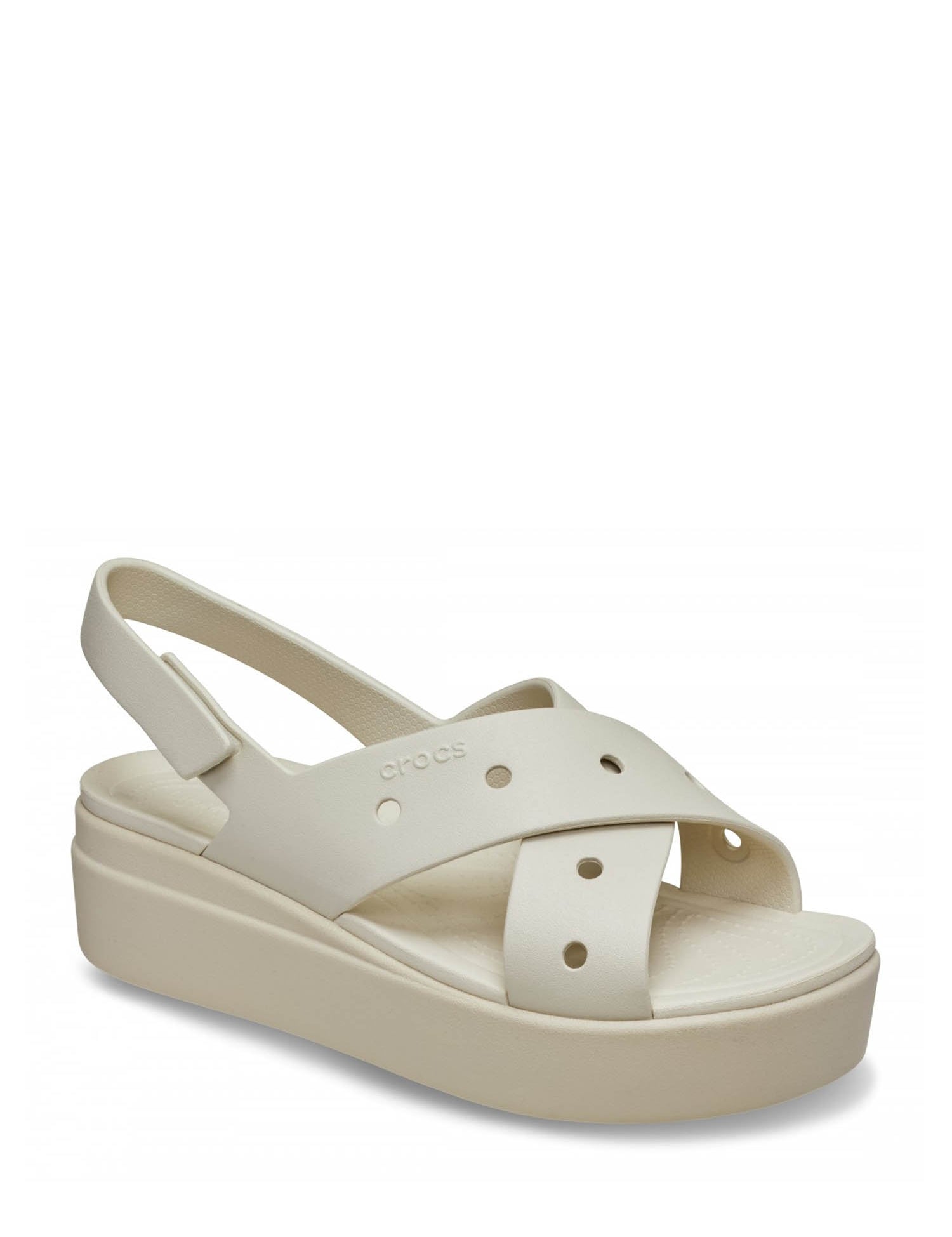 Sandali zeppa Avorio Crocs