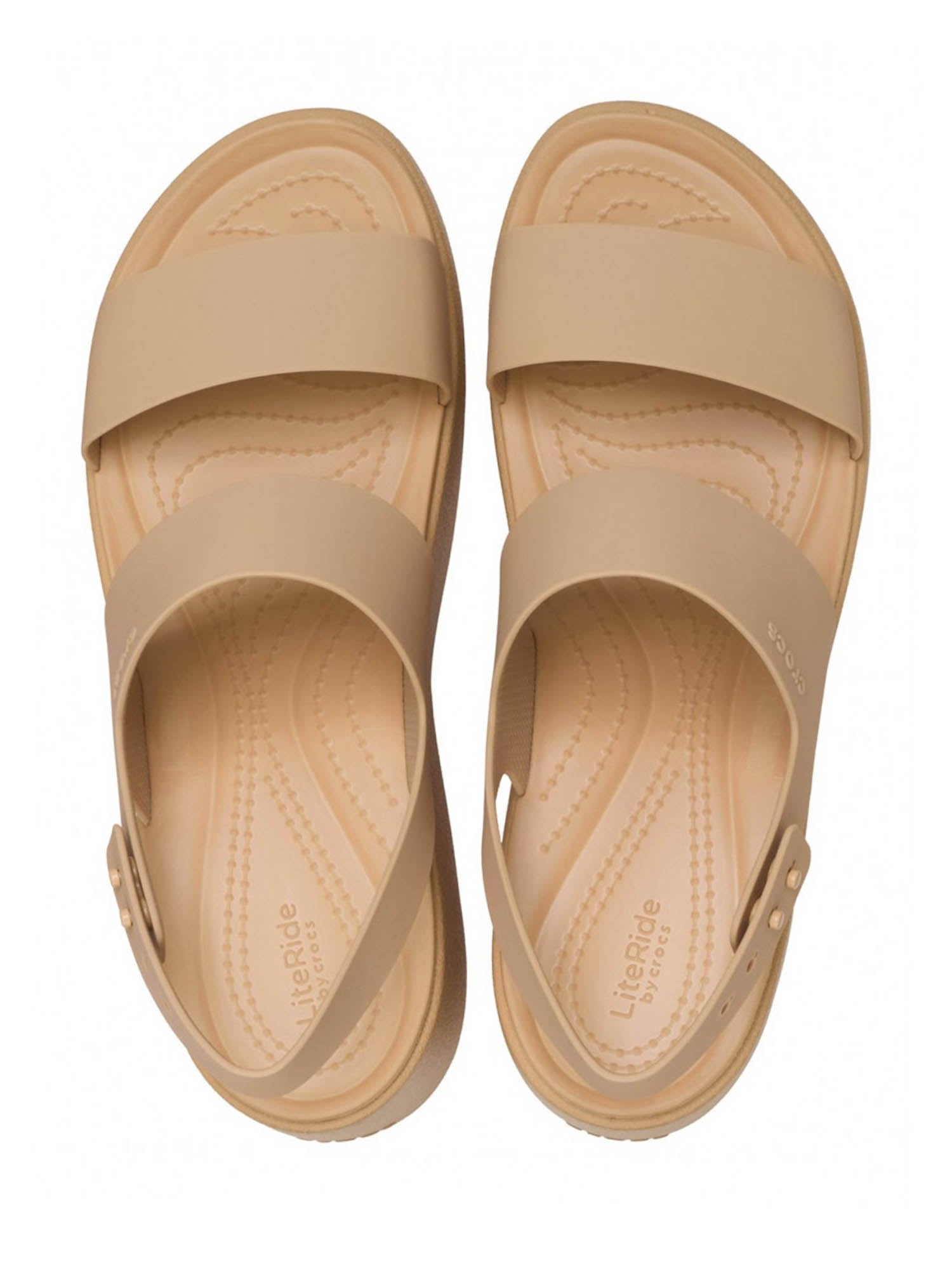Sandali zeppa Beige Crocs
