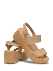 Sandali zeppa Beige Crocs