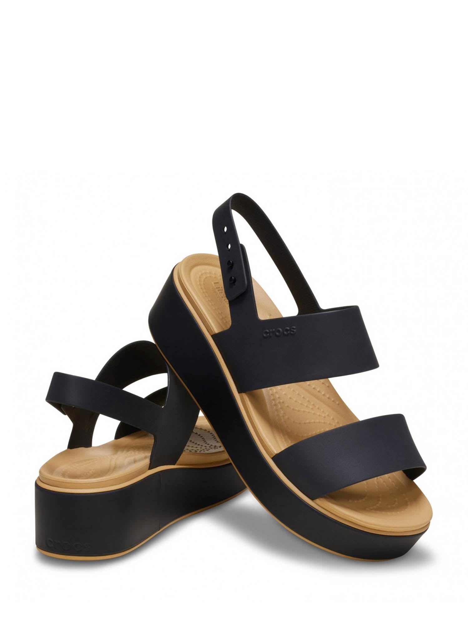 Sandali zeppa Nero Crocs