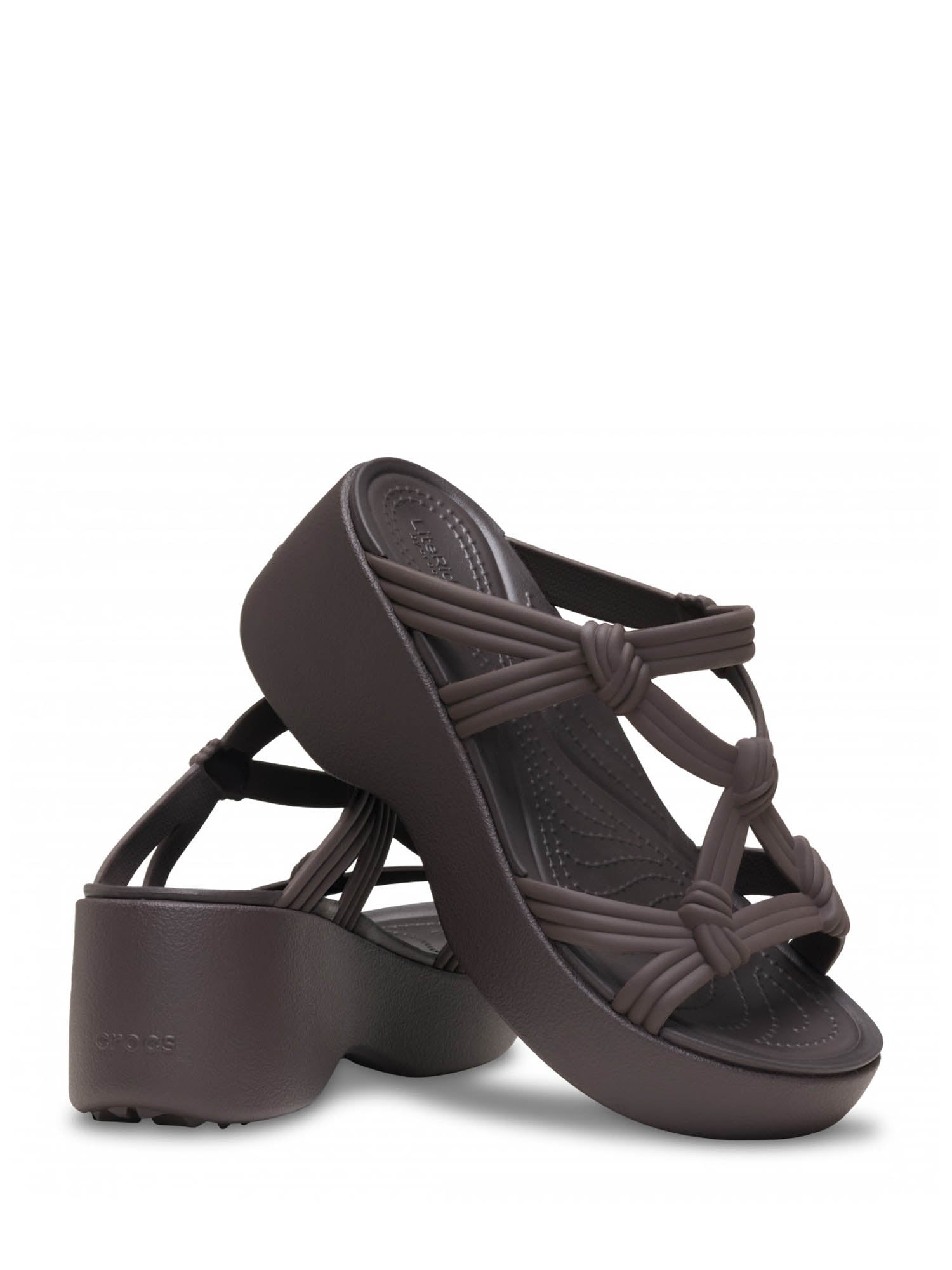 Sandali zeppa Marrone Crocs