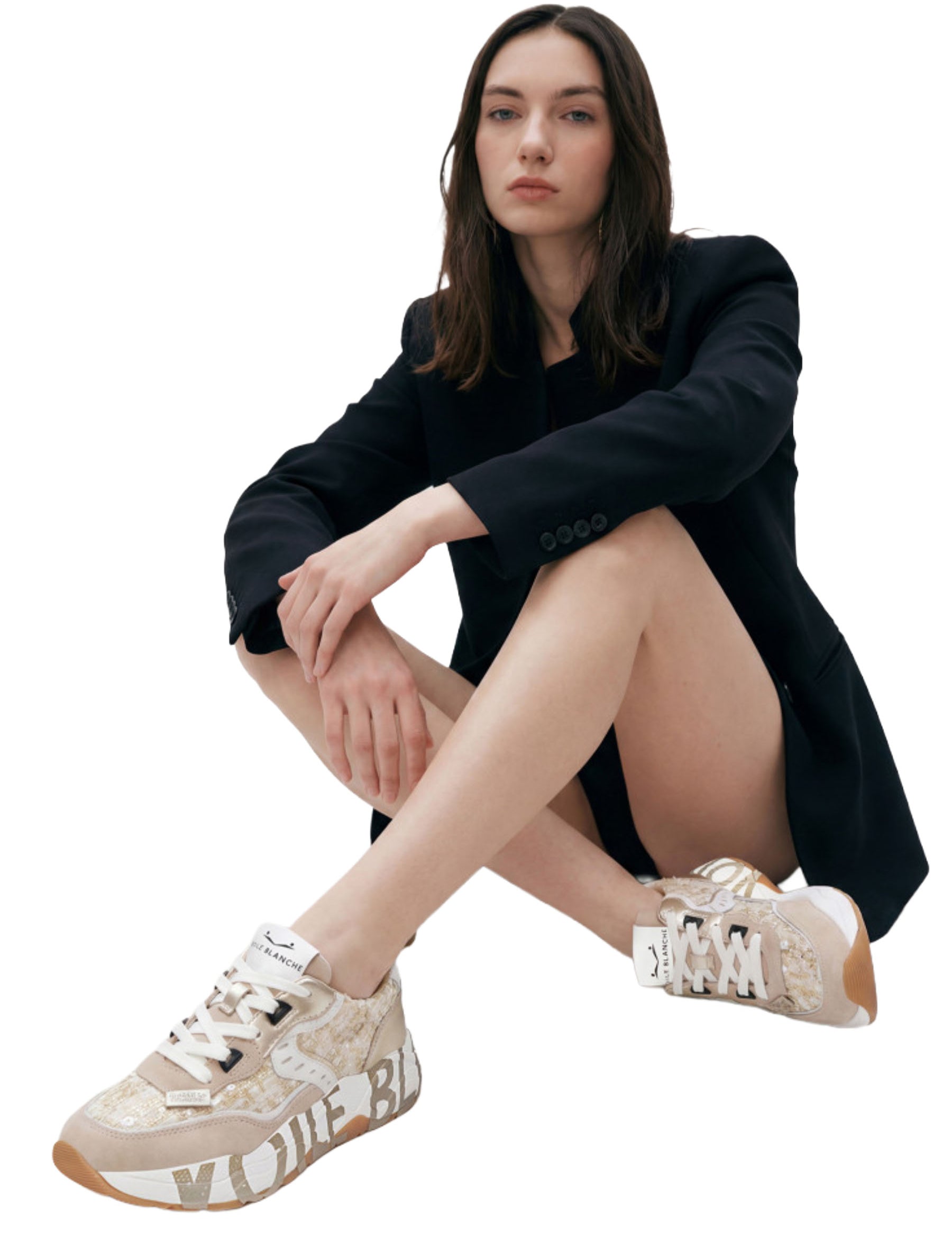 Sneakers Beige Voile Blanche