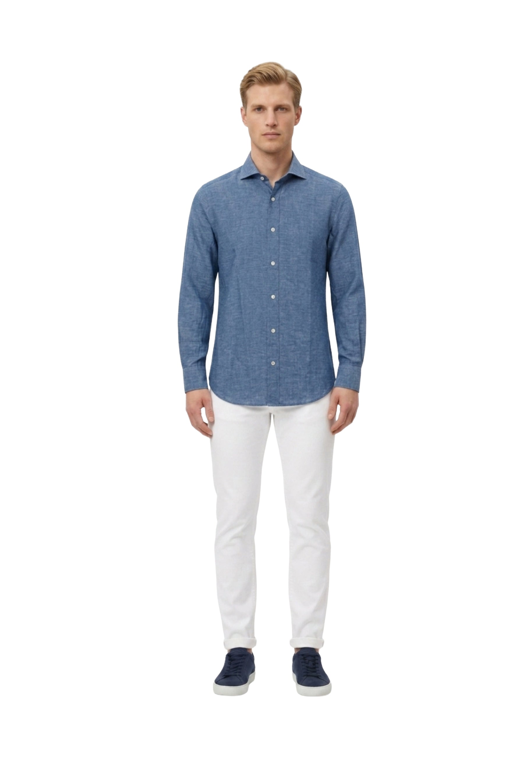 Camicie Blu Scuro Borgoni Milano