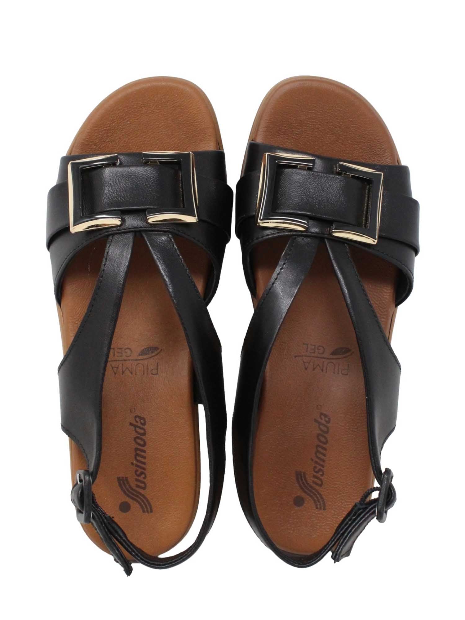 Sandali zeppa Nero Susimoda
