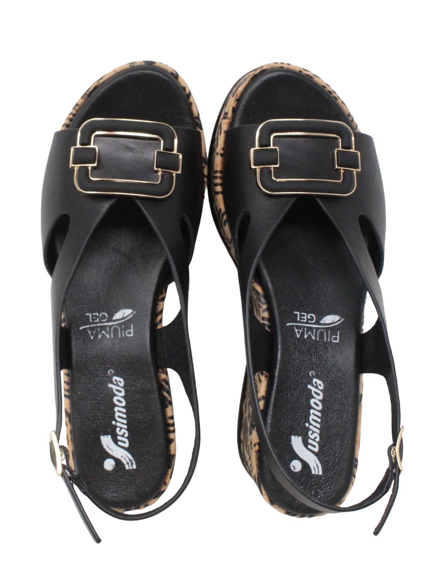 Sandali zeppa Nero Susimoda