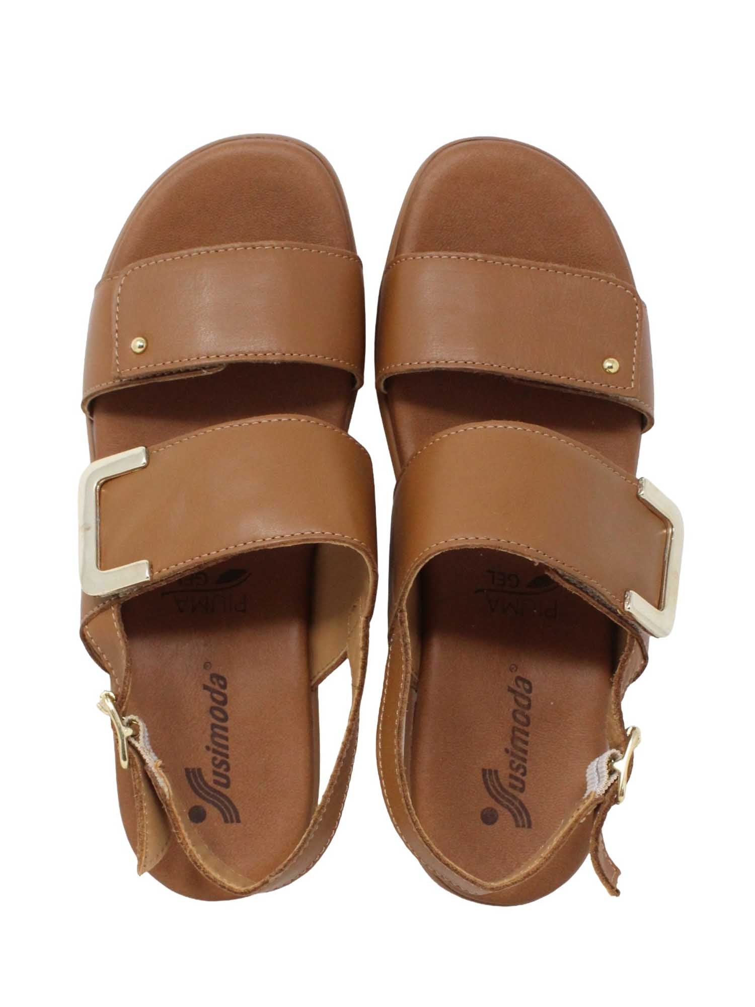 Sandali zeppa Marrone Susimoda