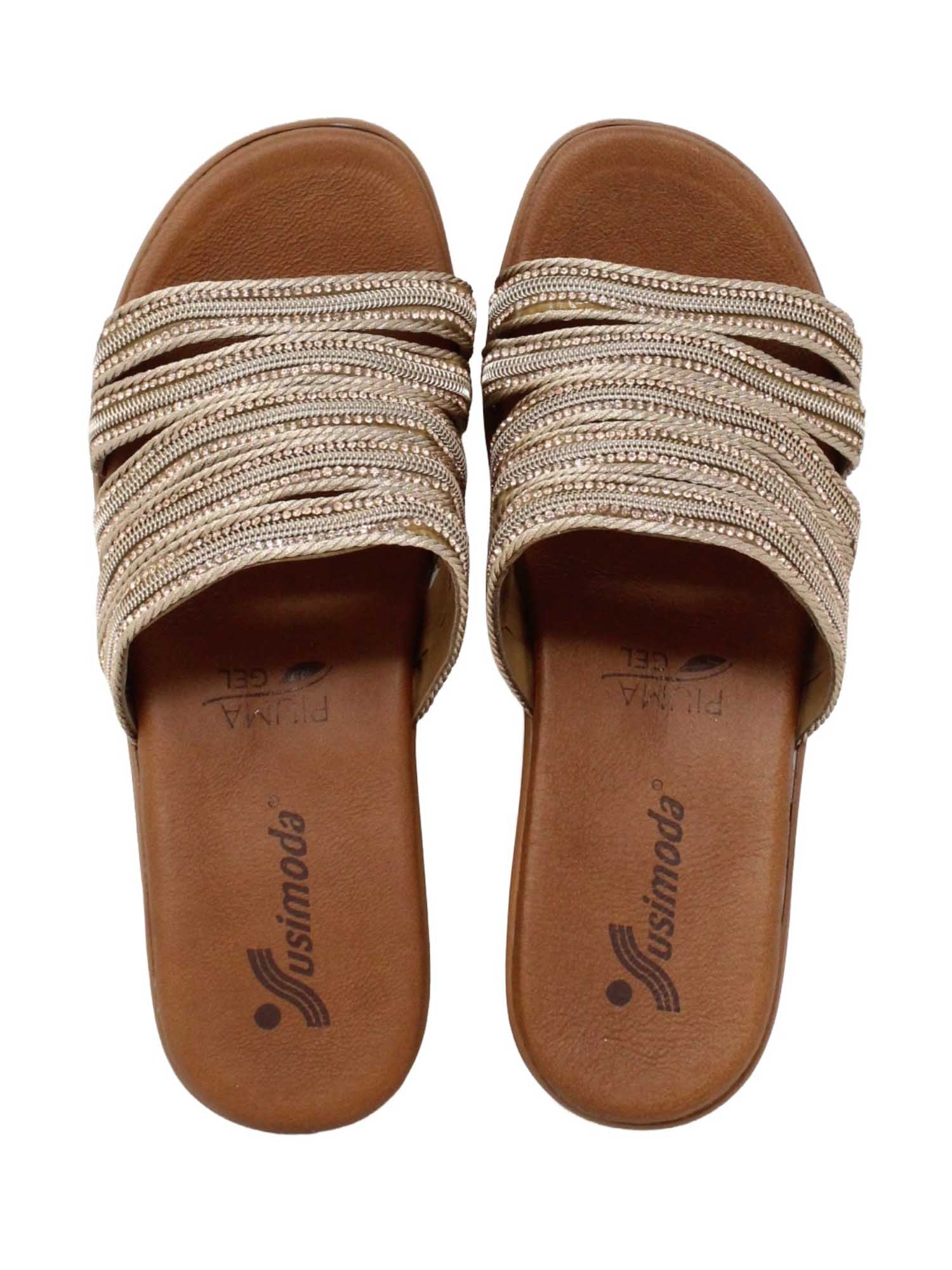 Sandali zeppa Marrone Susimoda